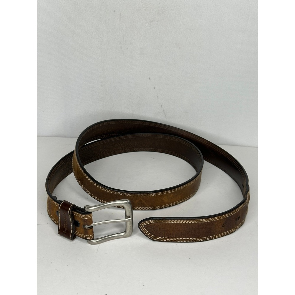 Carhartt Mens Brown Genuine Leather Triple Stitched Work Belt 2202 Size 40-44